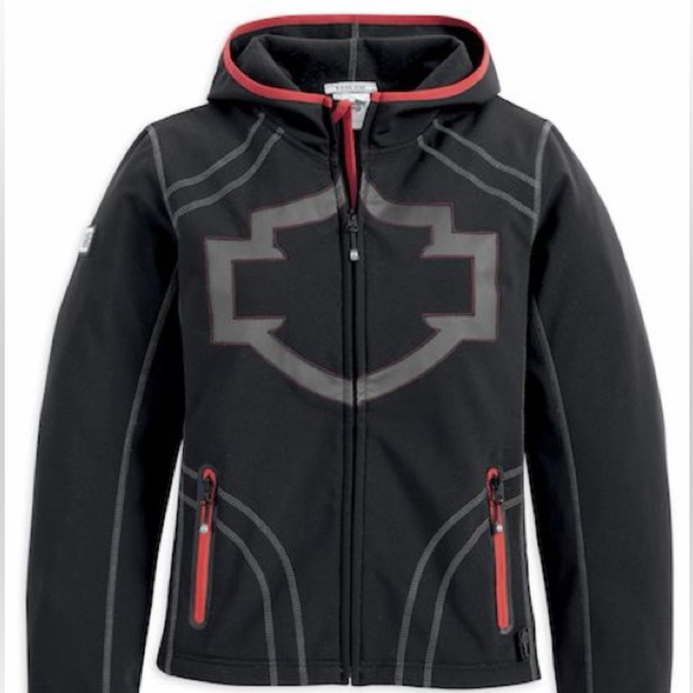 Harley-Davidson Women’s Performance Softshell Riding Hoodie - Black/Red